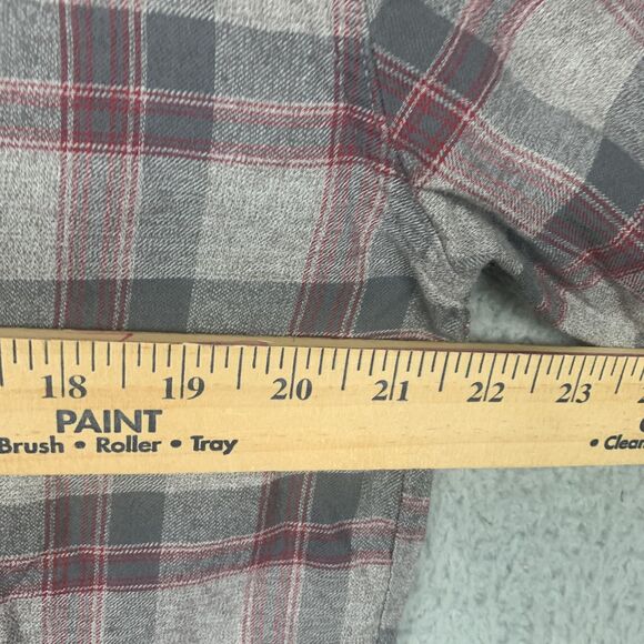 The Normal Brand Shirt Mens Medium Gray Red Plaid Button Flannel Cotton - Picture 13 of 14